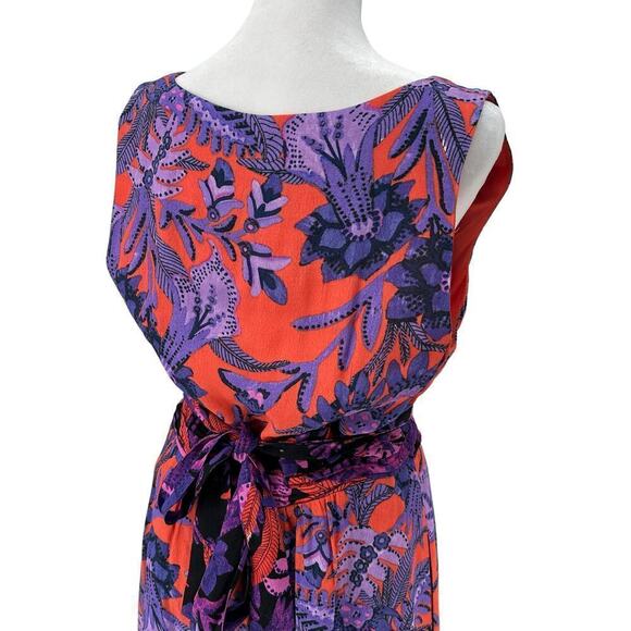 Anthropologie MAEVE Macie Maxi Dress Purple Floral Print Orange Purple Sz US 6 - Picture 7 of 14